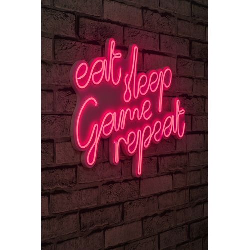 Wallity Ukrasna plastična LED rasvjeta, eat sleep game repeat - pink slika 10