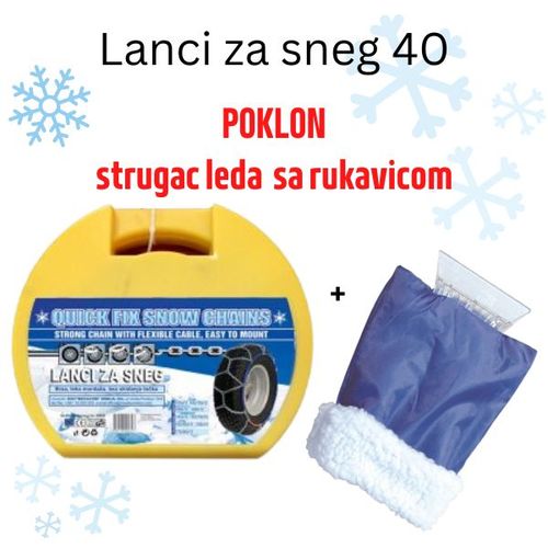 Lanci za sneg 40 poklon Strugač leda sa rukavicom slika 1