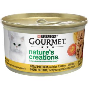 GOURMET Nature's creation s piletinom začinjeno špinatom i rajčicom, 85 g