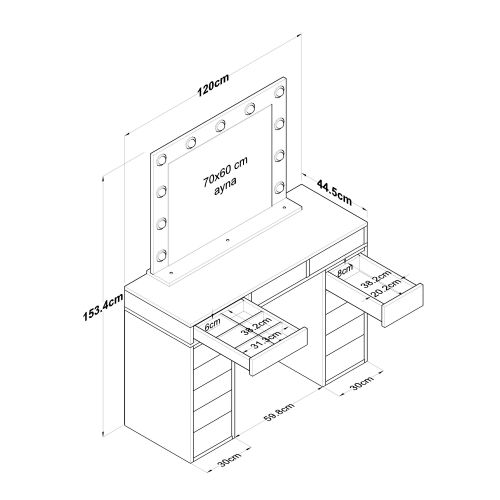 BJ119 - 2895 White Make-Up Table slika 11