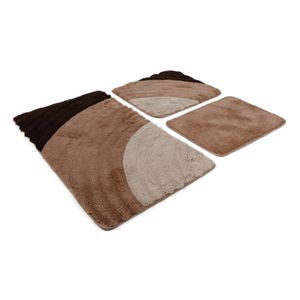 Well - Caramel Multicolor Acrylic Bathmat Set (3 Pieces)