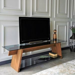 TV stalak TV201 Walnut u crnoj boji