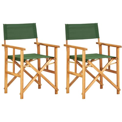 Redateljske stolice 2 kom od masivnog bagremovog drva zelene slika 27