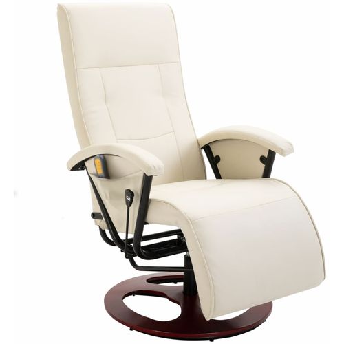 Masažna fotelja od umjetne kože bijela slika 18