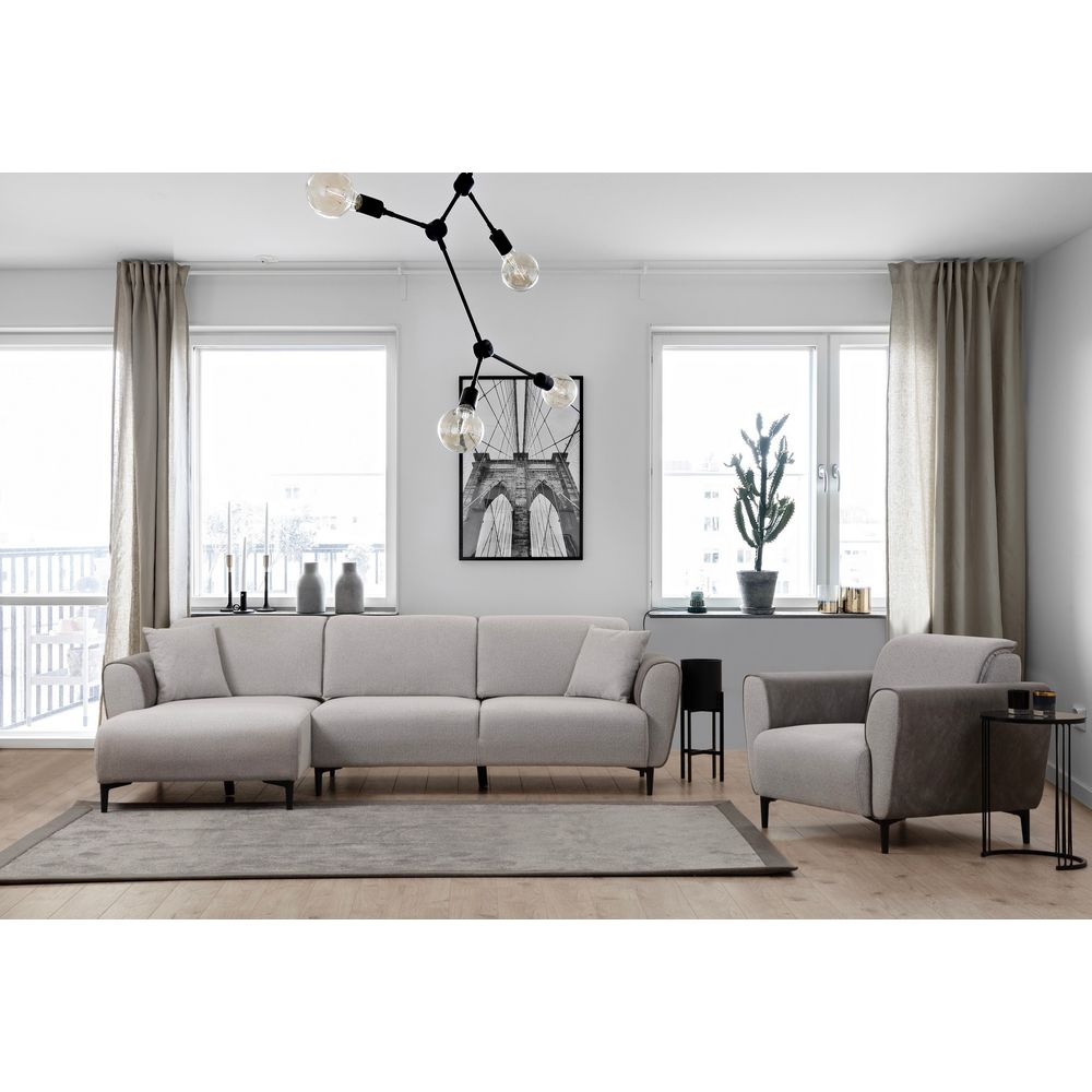 Ugaona Sofa na Razvlačenje Aren Left - Siva slika 3