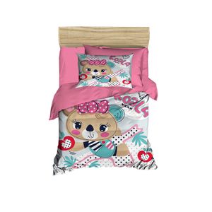 Set posteljine za bebe PH148 u rozoj, bijeloj i smeđoj boji