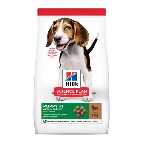 Hill's Science Plan MEDIUM PUPPY Hrana s Jagnjetinom i Pirinčem, 14 kg slika 1