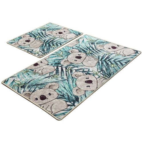 Koala - Green Multicolor Bathmat Set (2 Pieces) slika 2