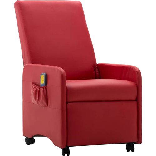 Masažna fotelja od umjetne kože crvena slika 38