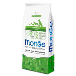 Monge Natural Superpremium Dog All Breeds Adult Monoprotein Rabbit With Rice And Potatoes 2.5 kg