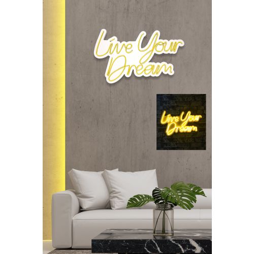 Wallity Ukrasna plastična LED rasvjeta, Live Your Dream - Yellow slika 10