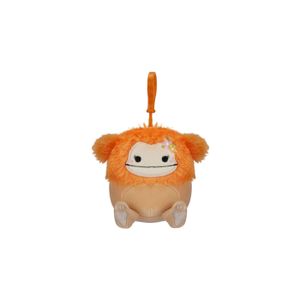 Squishmallows clip-on 9cm - shasta - svijetlonarančasti bigfoot s cvjetnom ukosnicom