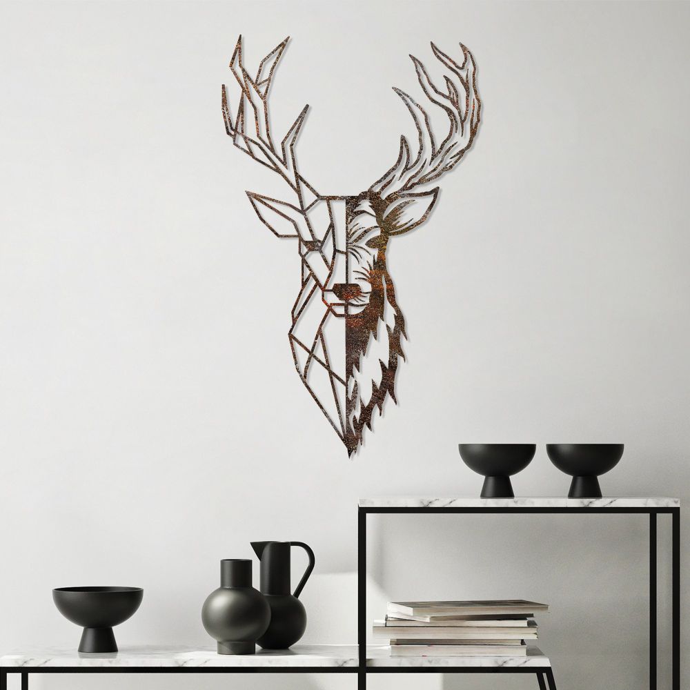 Decorative metal wall accessory Rusty Deer 3, colour: antiquation slika 1