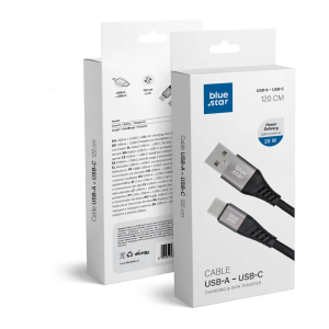 Blue Star pleteni kabel s USB A na USB C 3A konektorom