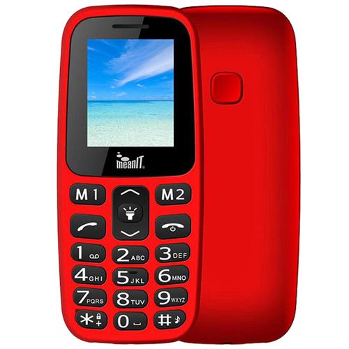 MeanIT mobilni telefon, 1.77" ekran, Dual SIM, BT, SOS dugme - VETERAN I MOBILNI TELEFON-CRVENI slika 1