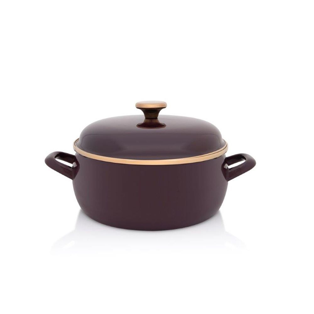 Metalac šerpa plitka Bordo amor sa poklopcem 20 cm / 2.9 l slika 1