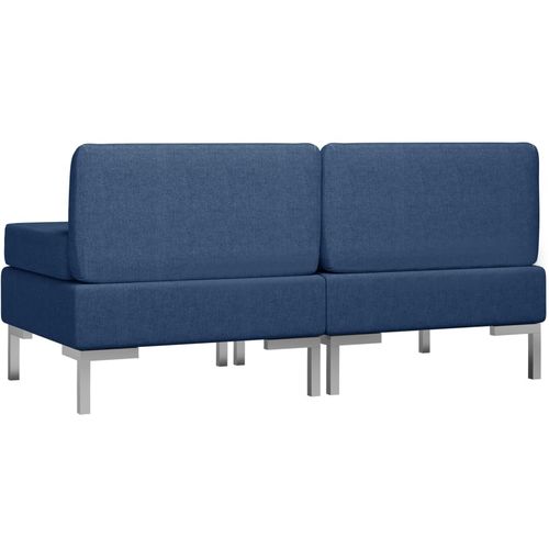 Modularne srednje sofe s jastucima 2 kom od tkanine plave slika 19