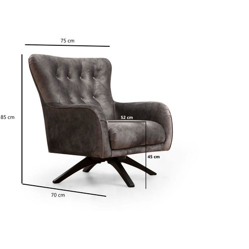 Atelier Del Sofa Arredo - Anthracite Anthracite Wing Chair slika 4