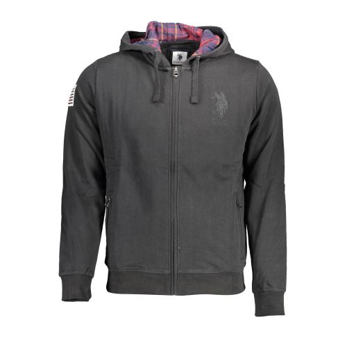 US POLO SWEATSHIRT WITH ZIP BLACK MAN slika 1