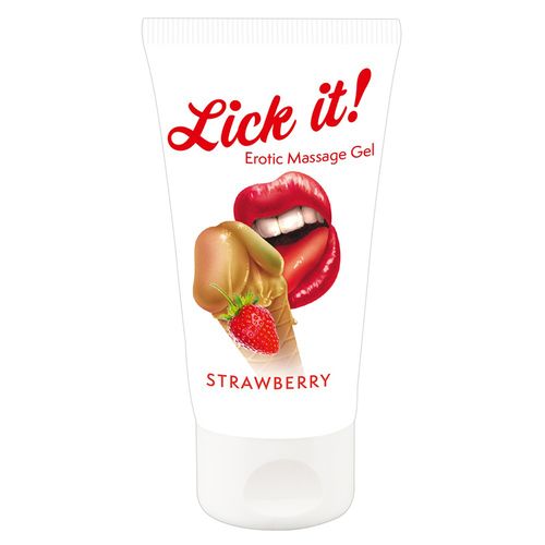 Gel za masažu sa ukusom jagode Lick it Strawberry slika 1