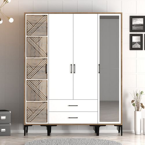 Kumsal PTR - Walnut, White Walnut
White Wardrobe slika 1