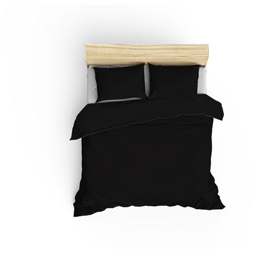 Elegant - Black Black Premium Satin Double Quilt Cover Set slika 2
