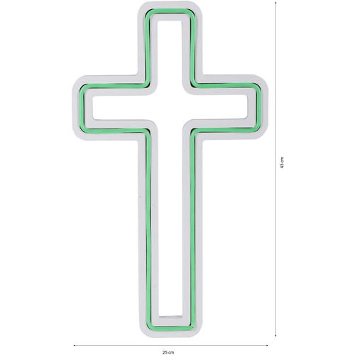 Wallity Ukrasna plastična LED rasvjeta, Cross Sign - Green slika 7