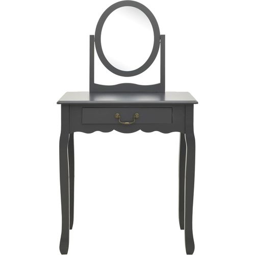 Toaletni stolić sa stolcem sivi 65x36x128 cm paulovnija i MDF slika 36