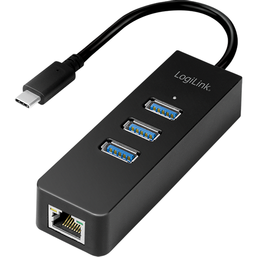 Logilink USB 3.2 Gen 1 Hub, 3-port, USB-C - Gigabit Ethernet slika 1