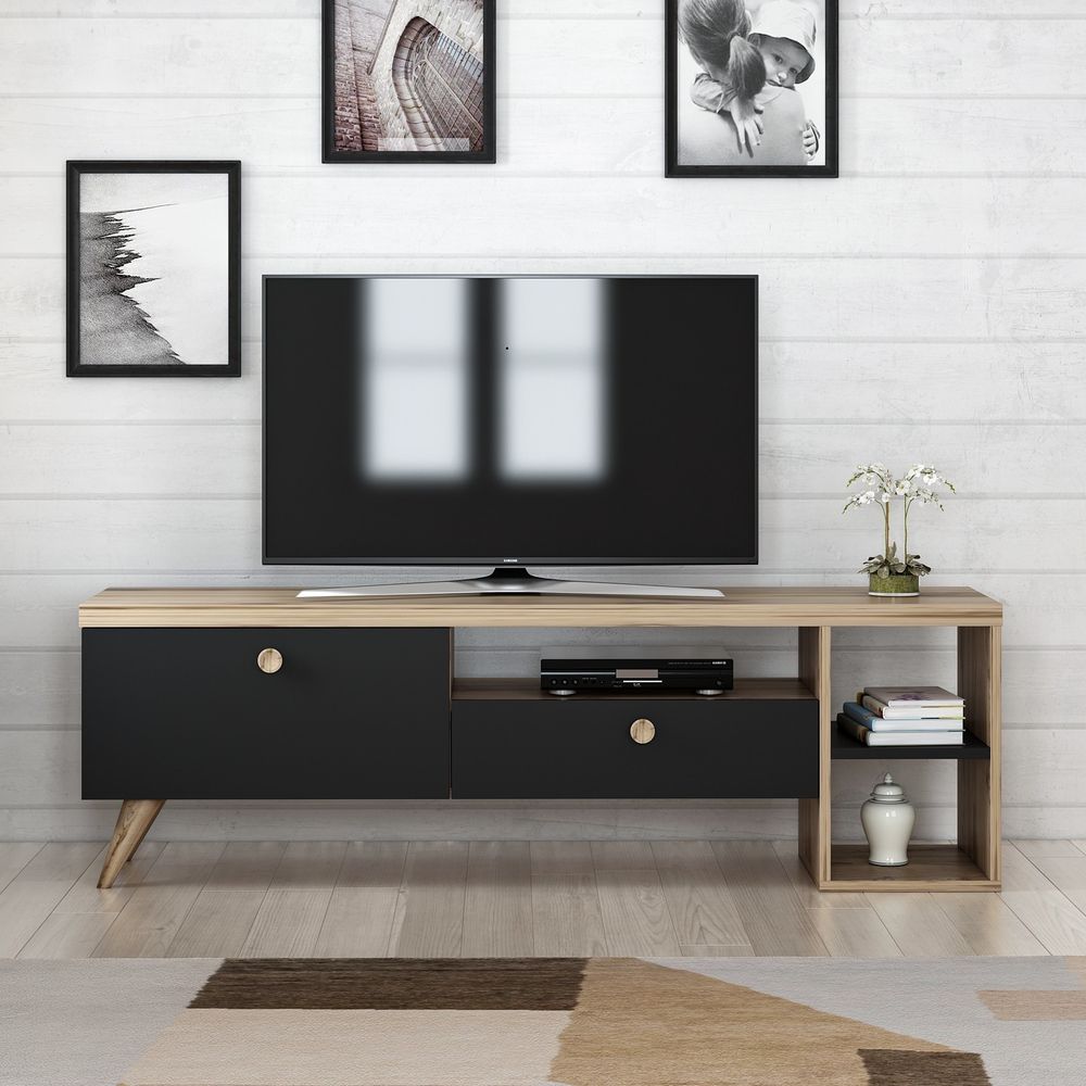 Parion - Crni hrastov TV stalak slika 1