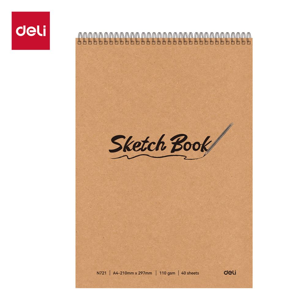 BLOK ZA CRTANJE DELI Sketch book, A4, 40 lista, 110g - GORNJA SPIRALA EN721 slika 1