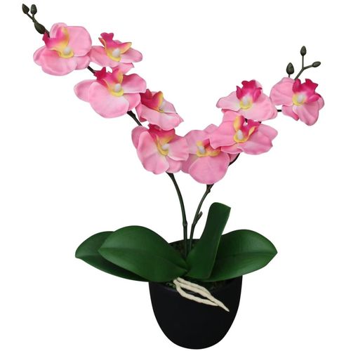 Umjetna orhideja s posudom 30 cm ružičasta slika 12