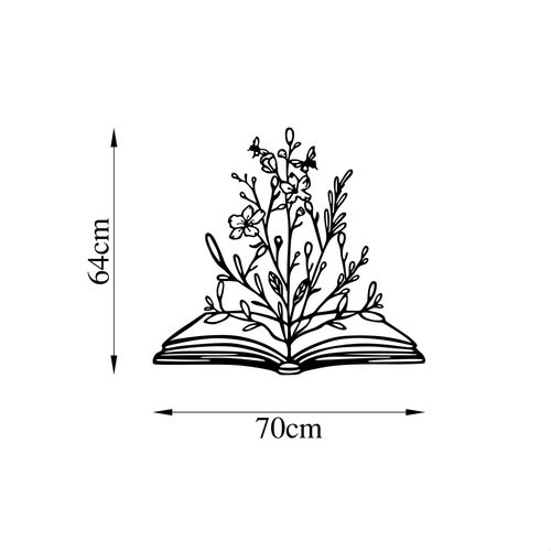 Wallity Metalna zidna dekoracija, Flower In Book  slika 5