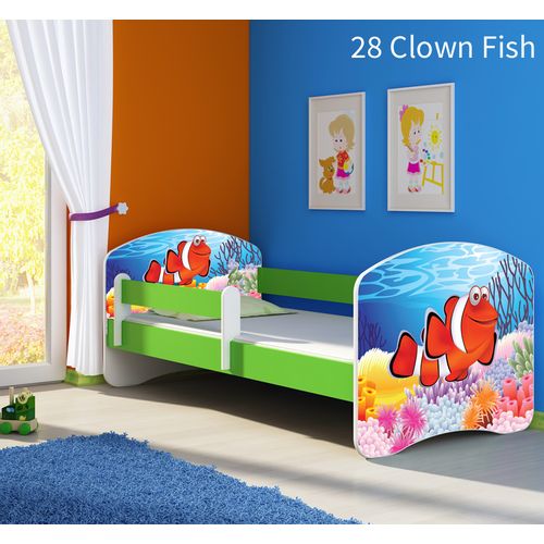Dječji krevet ACMA s motivom, bočna zelena 180x80 cm 28-clown-fish slika 1