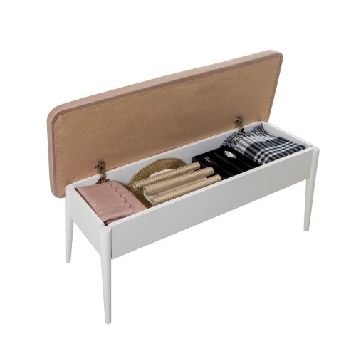 Woody Fashion Klupa, Bijela boja Kamen, Vina Bench - White, Stone slika 4