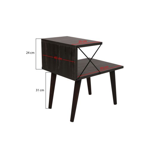 Cross - Dark Brown Dark Brown Nightstand slika 12