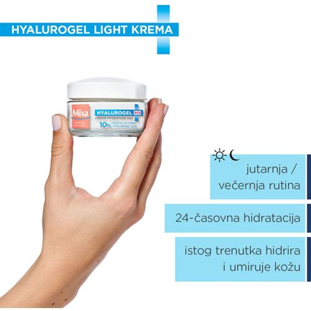 Mixa Hyalurogel Krema za lice 50ml slika 2
