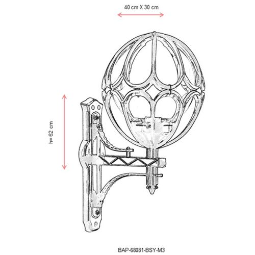 Crna spoljna zidna lampa BAP-68081-BSY-M3 slika 3