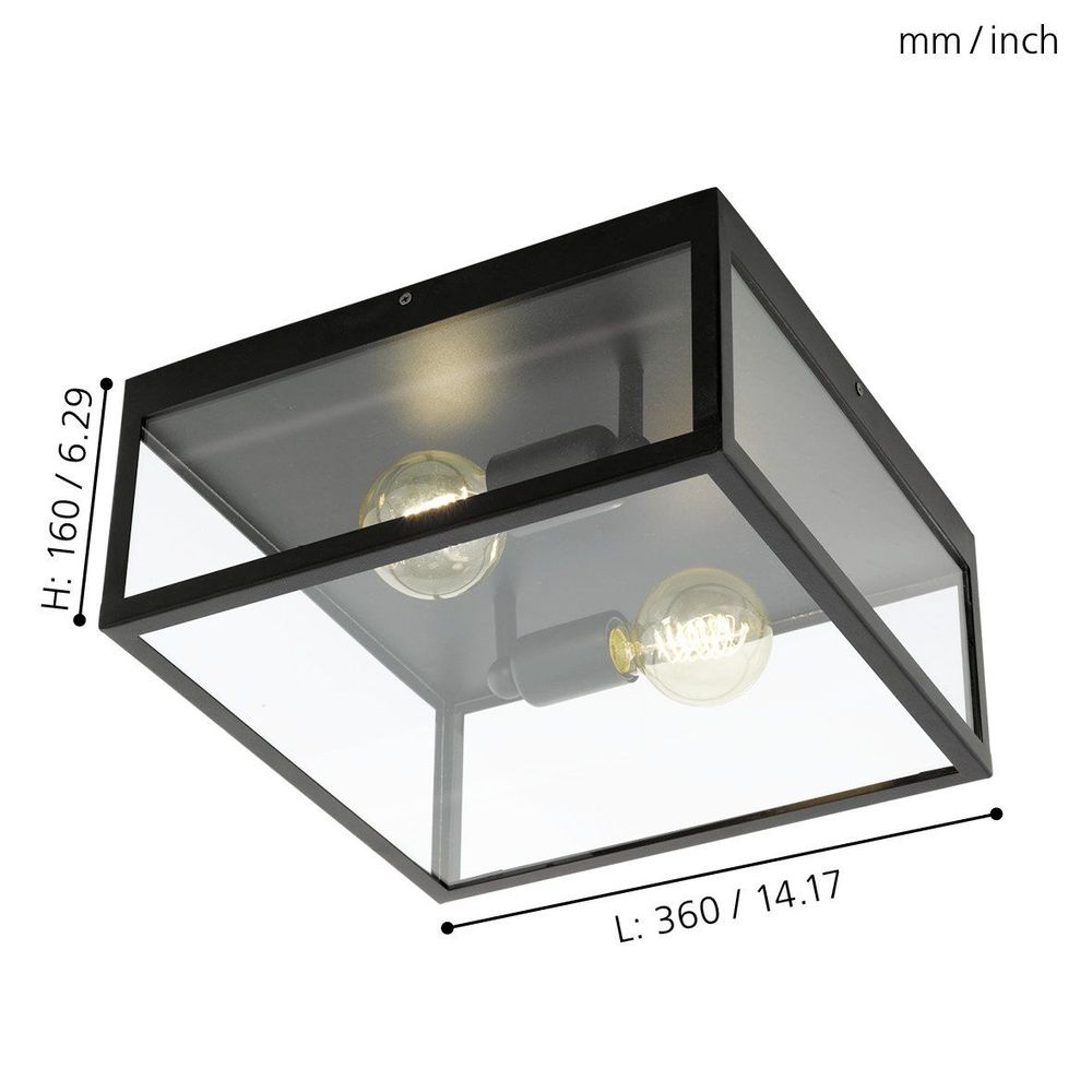 Eglo stropna lampa 'Charterhouse' - crna/staklo slika 3