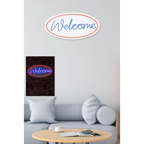 Wallity Ukrasna plastična LED rasvjeta, Welcome - Red, Blue slika 3