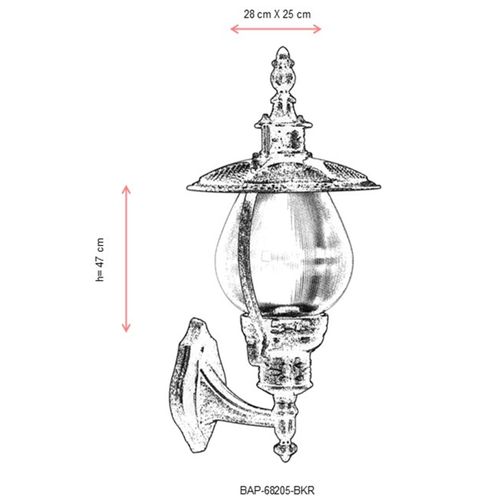 Braon Zidna Lampa za Spoljašnju Upotrebu BAP-68205-BKR slika 3