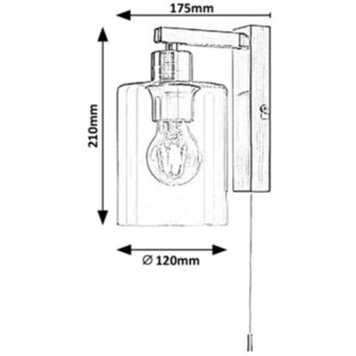 Rabalux Miroslaw, staklo zidna lampa, E27 1x MAX 40W slika 4