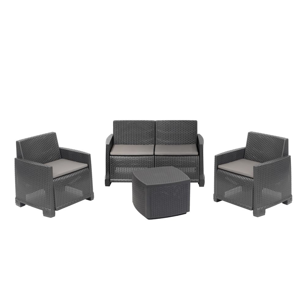 PROGARDEN set Como sa jastucima antracit slika 1