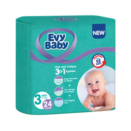 Evy Baby jednokratne pelene 3 u 1 sistem Standard slika 2