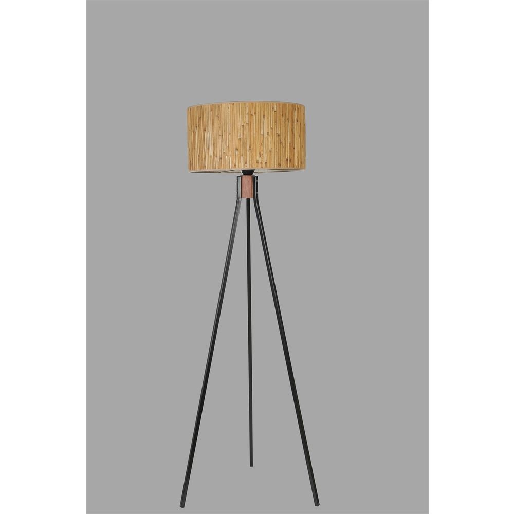 Fısco Tripod Crni Lambader sa Bambu Abajur slika 5