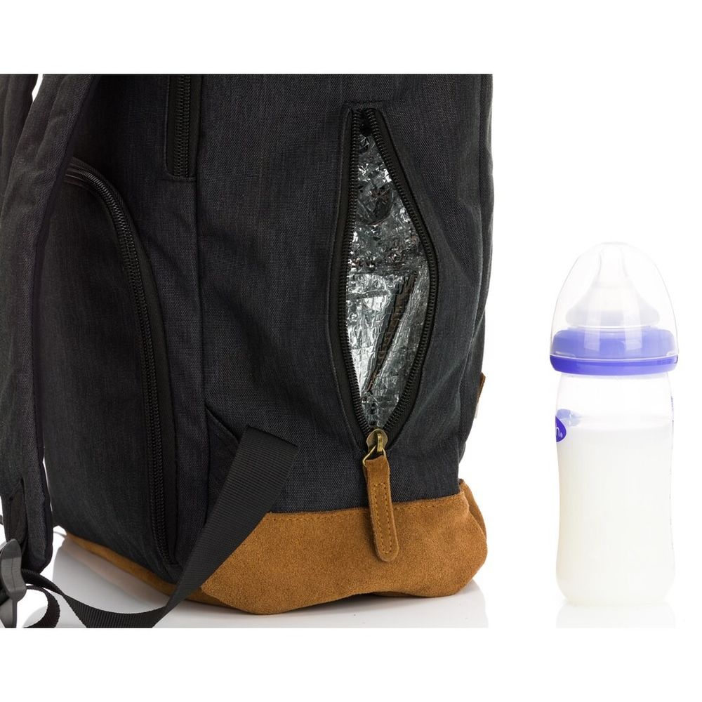 Fillikid Torba/Ruksak za pelene Berlin Rolltop, Crni Melange slika 6