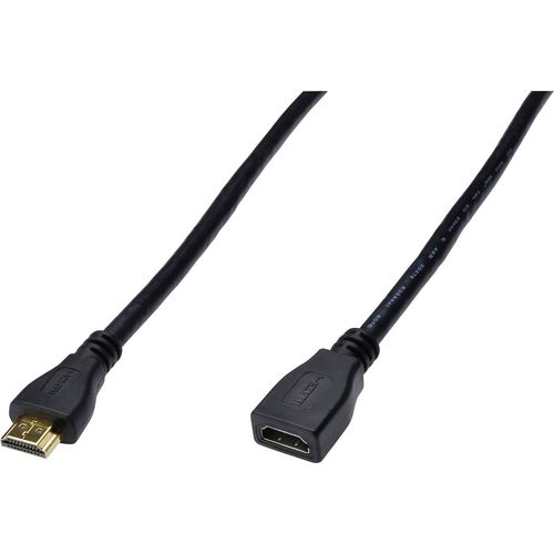 Digitus HDMI produžetak HDMI A utikač, HDMI A utičnica 5.00 m crna AK-330201-050-S high speed HDMI sa eternetom, podržava HDMI, okrugli, pozlaćeni kontakti, dvostruko zaštićen HDMI kabel slika 2