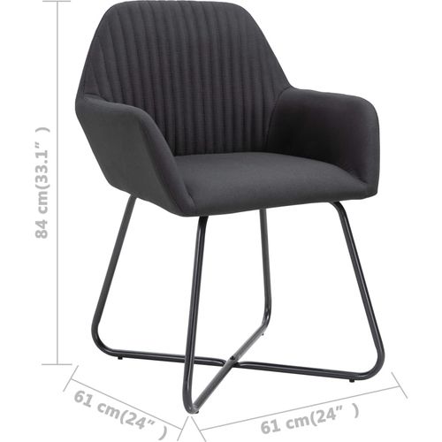 Blagovaonske stolice od tkanine 2 kom crne slika 37