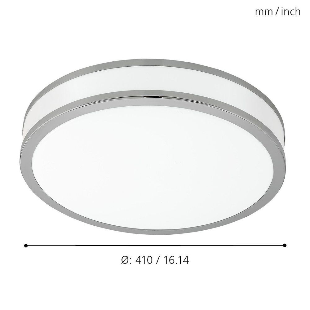 Eglo Palermo 2 Plafonjera LED 24W, 2600lm, Promjer 410mm, Krom/Bijela slika 3