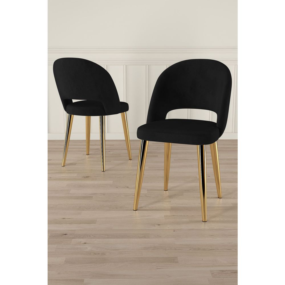Set Stolica (6 Komada) Pane - Boje: Crna, Zlatna, Crno-Zlatna slika 1